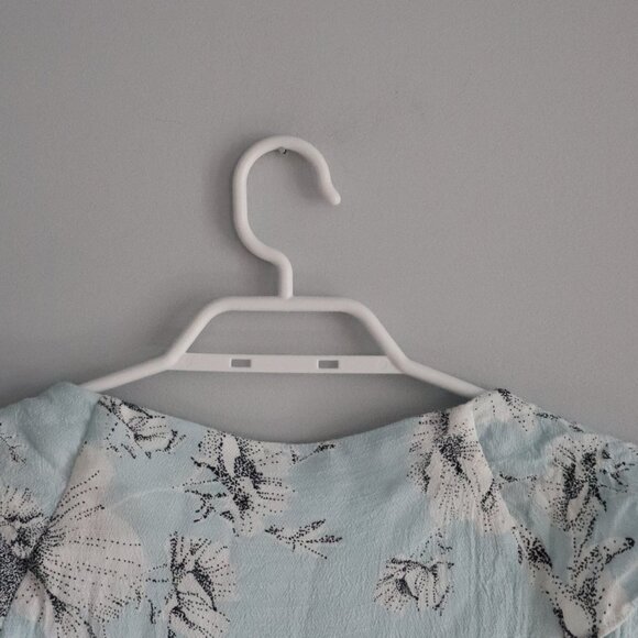 Free People Womens Blue Sz L French Quarter Mini Floral Wrap Sleeveless Dress - Picture 6 of 15